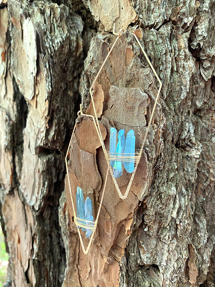 "The Wisterias" Blue Quartz Earrings