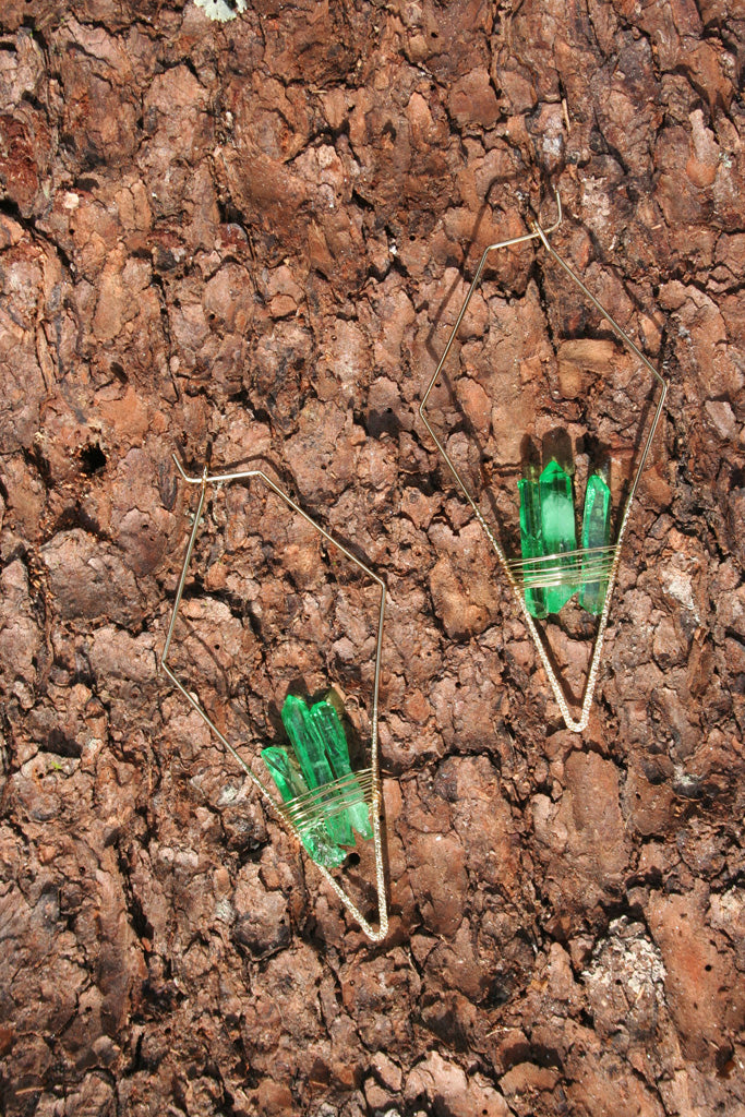 "The Evergreens" Emerald Green Quartz Earrings