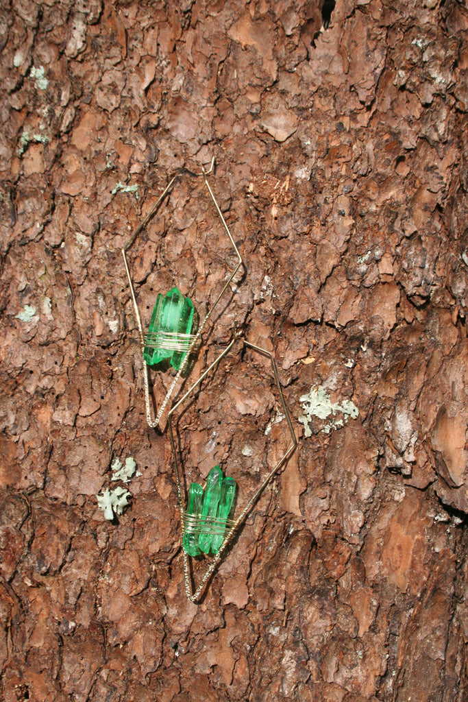 "The Evergreens" Emerald Green Quartz Earrings