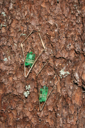 "The Evergreens" Emerald Green Quartz Earrings