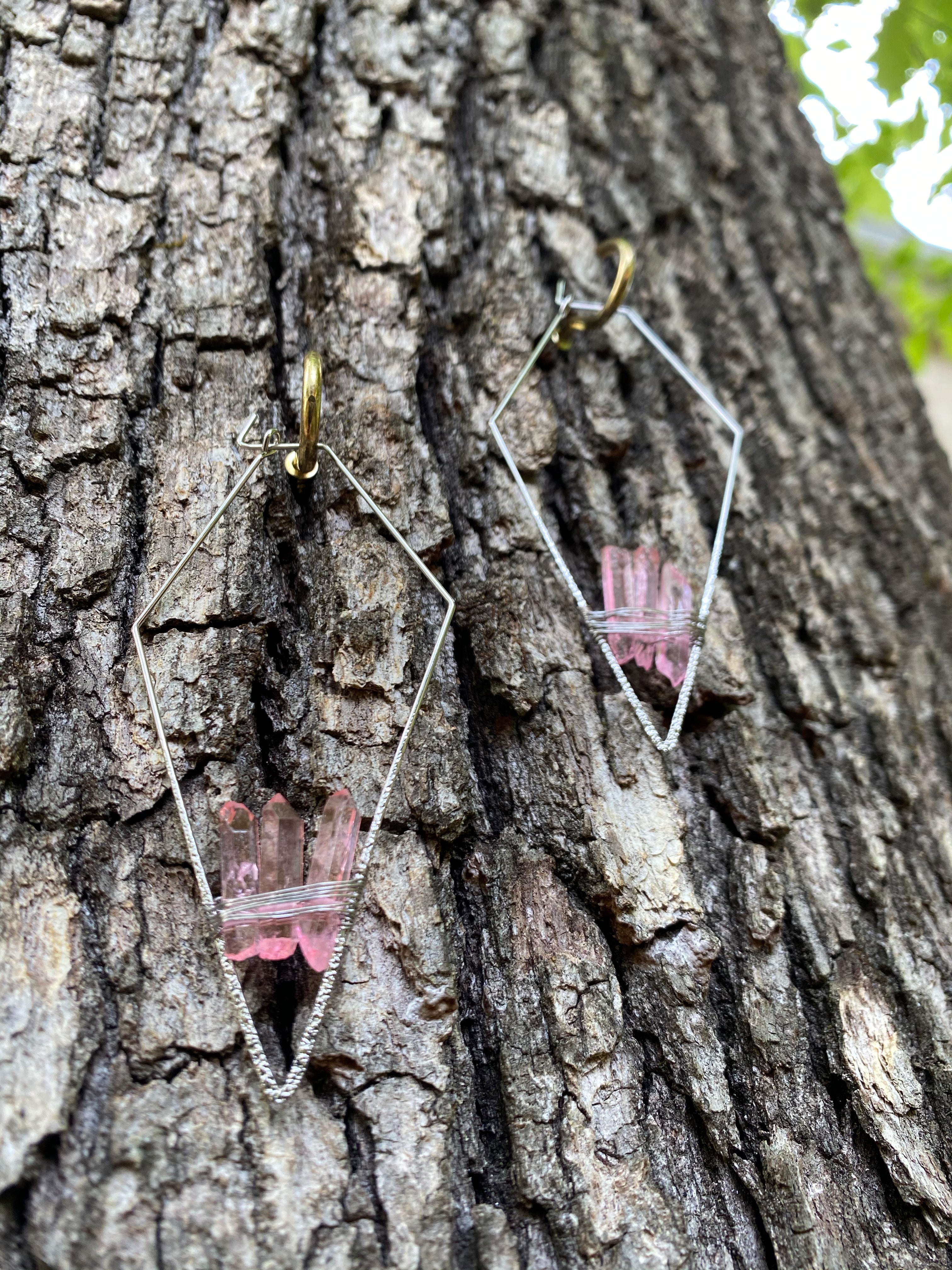 "The Magnolias" Pink Quartz Earrings