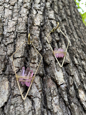 "The Magnolias" Pink Quartz Earrings