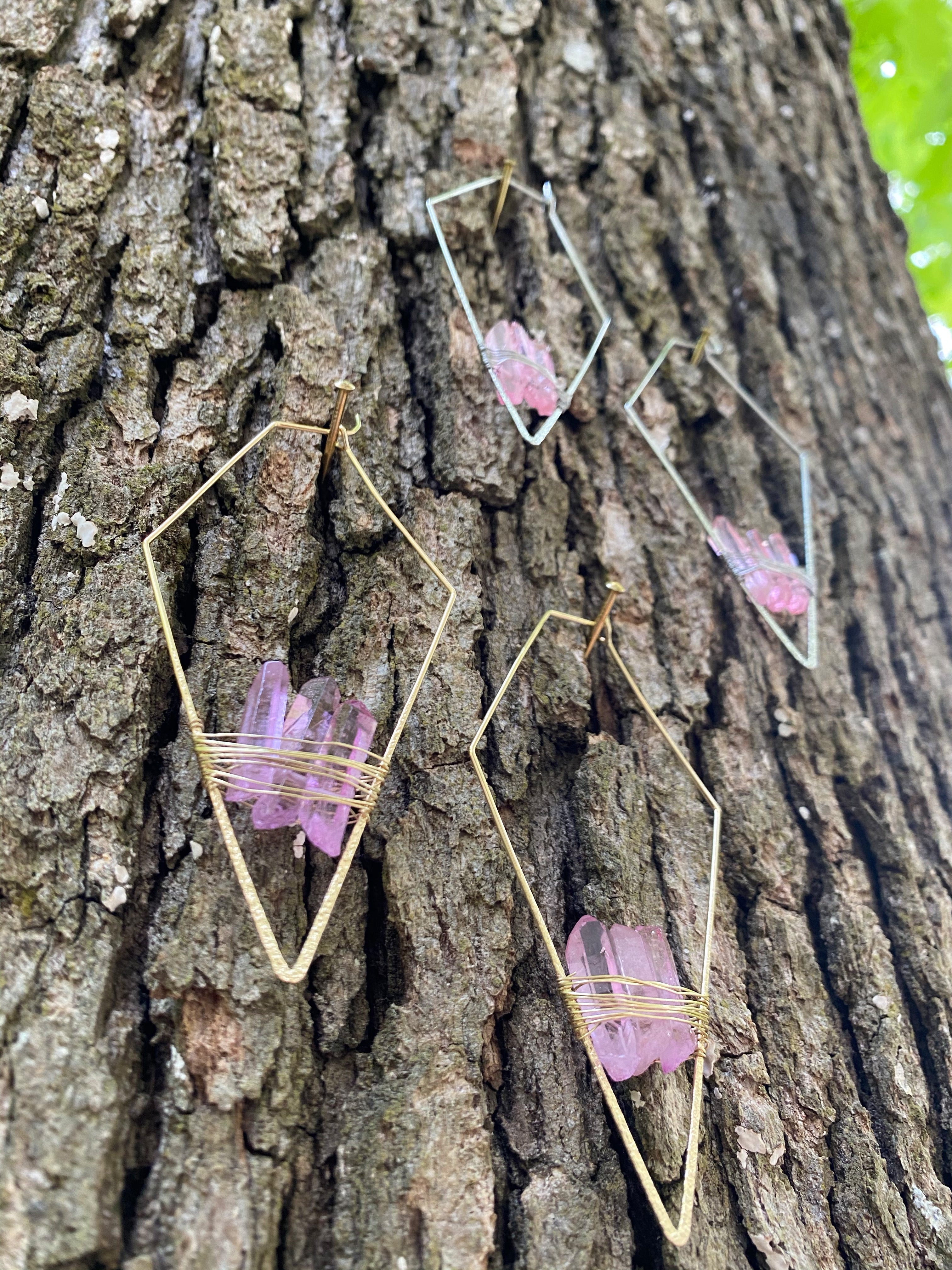 "The Magnolias" Pink Quartz Earrings