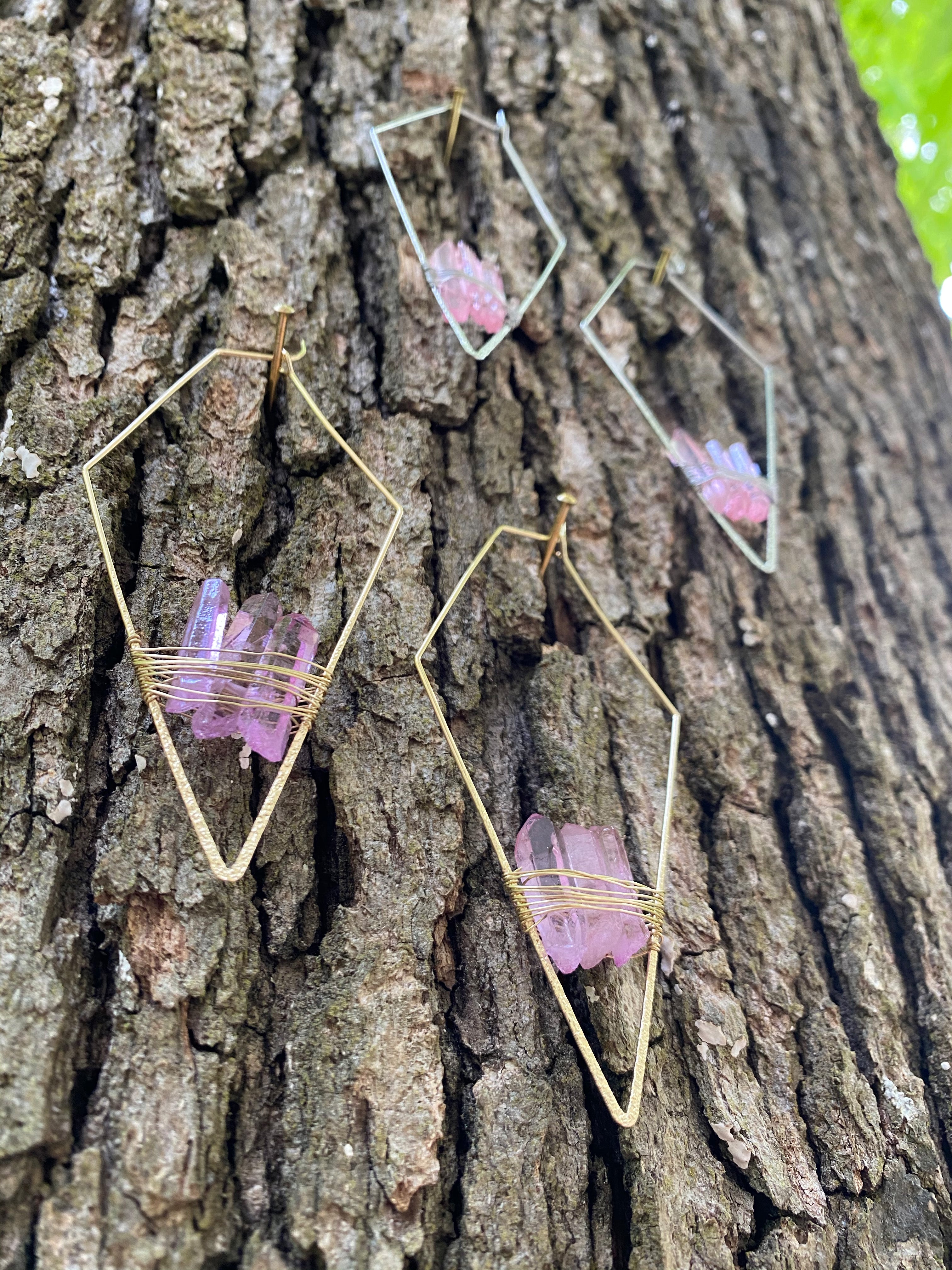 "The Magnolias" Pink Quartz Earrings