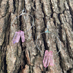 "The Magnolias" Circular Pink Quartz Earrings