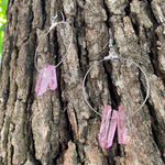 "The Magnolias" Circular Pink Quartz Earrings