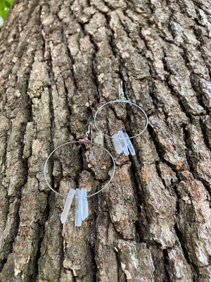 "The Originals" Circular Clear Quartz Earrings