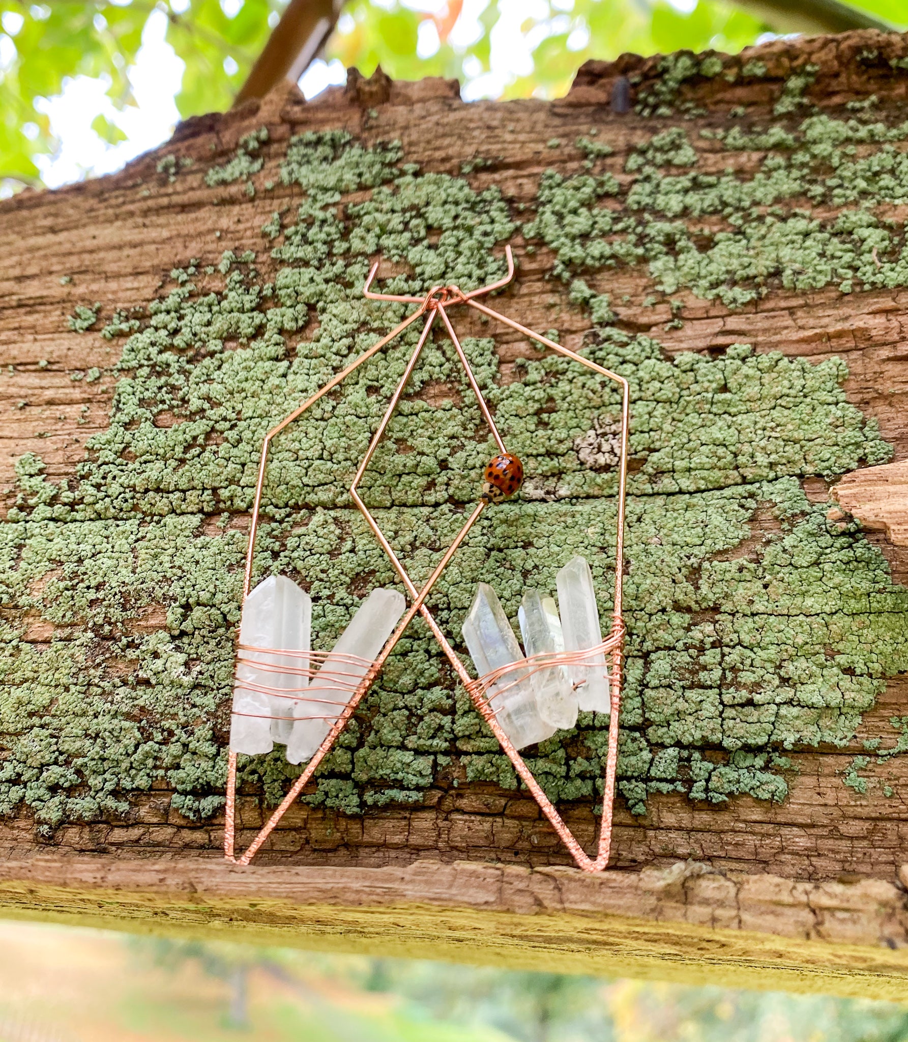 "The Rosewoods" Rose Gold Frames + Clear Crystal Earrings