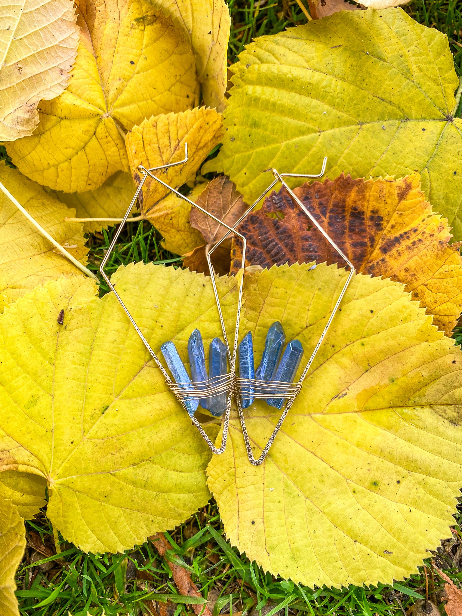 "The Wisterias" Blue Quartz Earrings