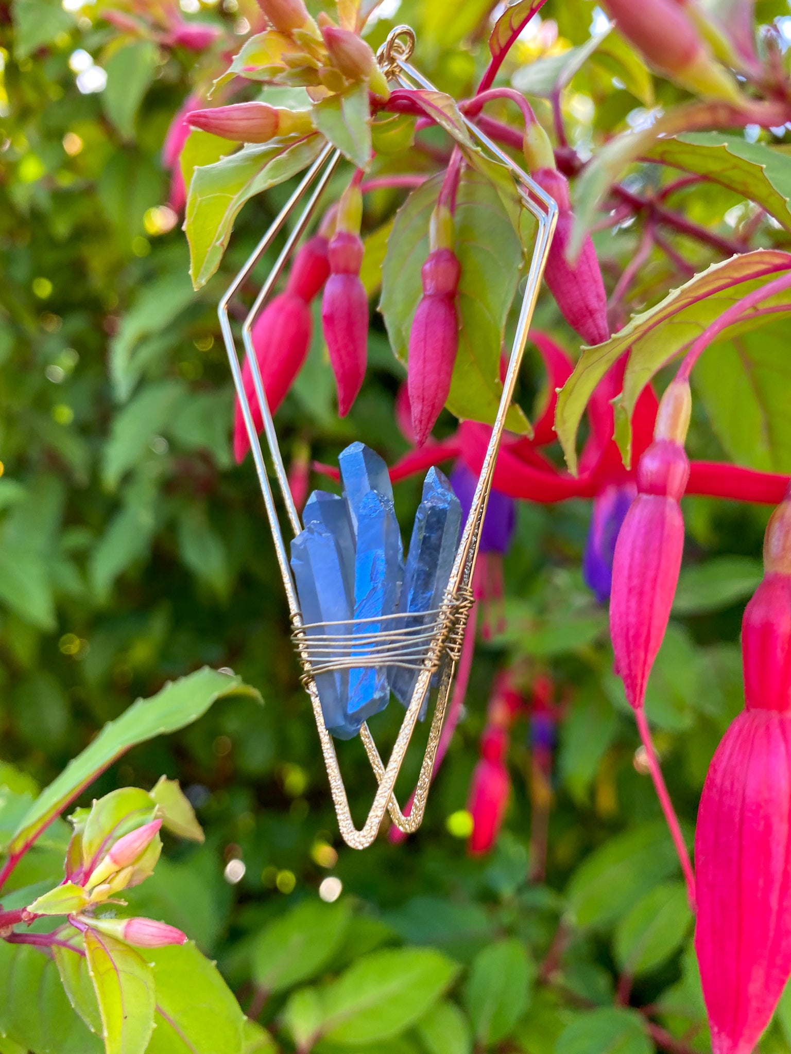 "The Wisterias" Blue Quartz Earrings