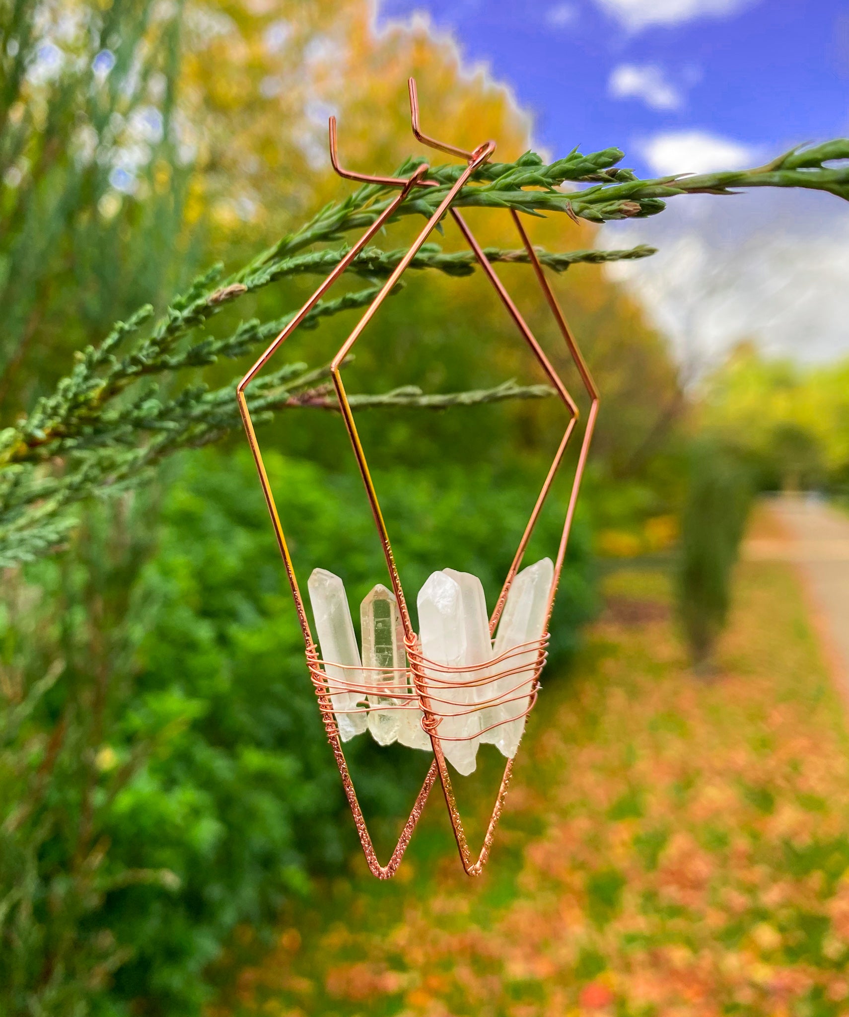 "The Rosewoods" Rose Gold Frames + Clear Crystal Earrings