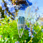 White Gold + Blue Quartz Crystal Earrings