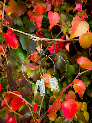 "The Originals" Circular Clear Quartz Earrings