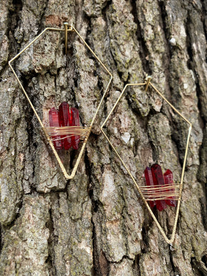 "The Ruby Glows" Ruby Red Quartz Earrings