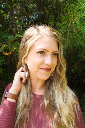 White Gold + Clear Quartz Crystal Earrings