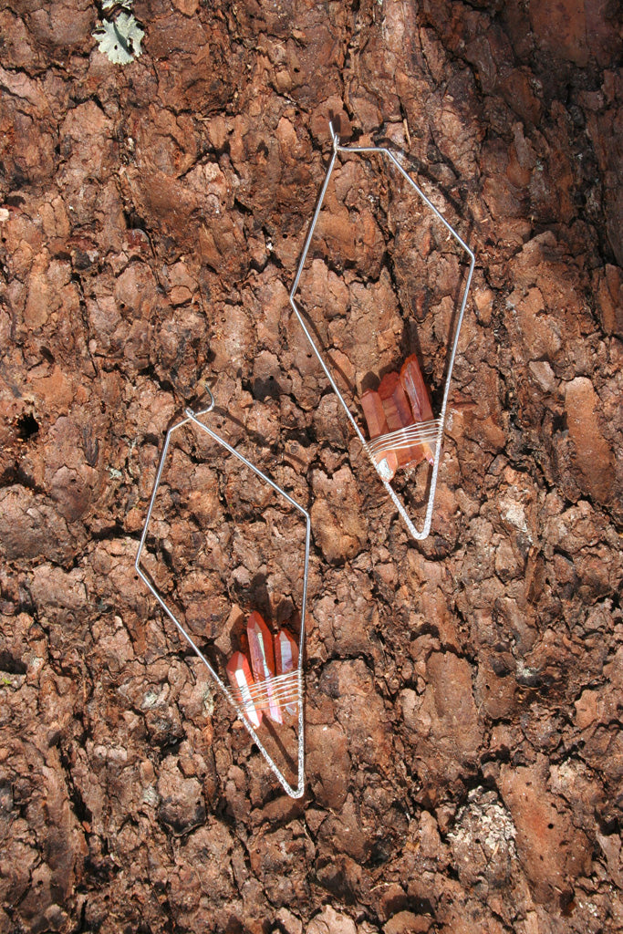 "The Redwoods" Amber Quartz Earrings