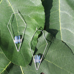 White Gold + Blue Quartz Crystal Earrings