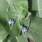 White Gold + Blue Quartz Crystal Earrings