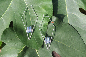 White Gold + Blue Quartz Crystal Earrings