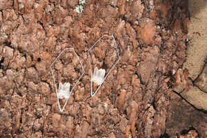 White Gold + Clear Quartz Crystal Earrings