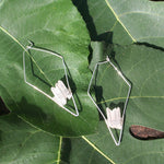 White Gold + Clear Quartz Crystal Earrings