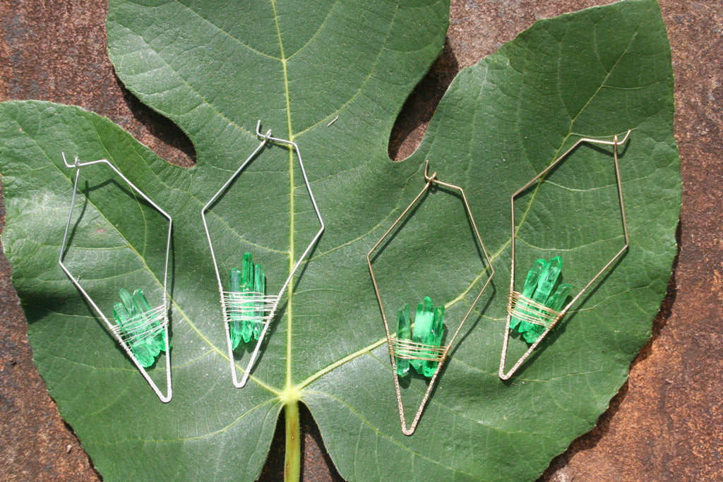 "The Evergreens" Emerald Green Quartz Earrings