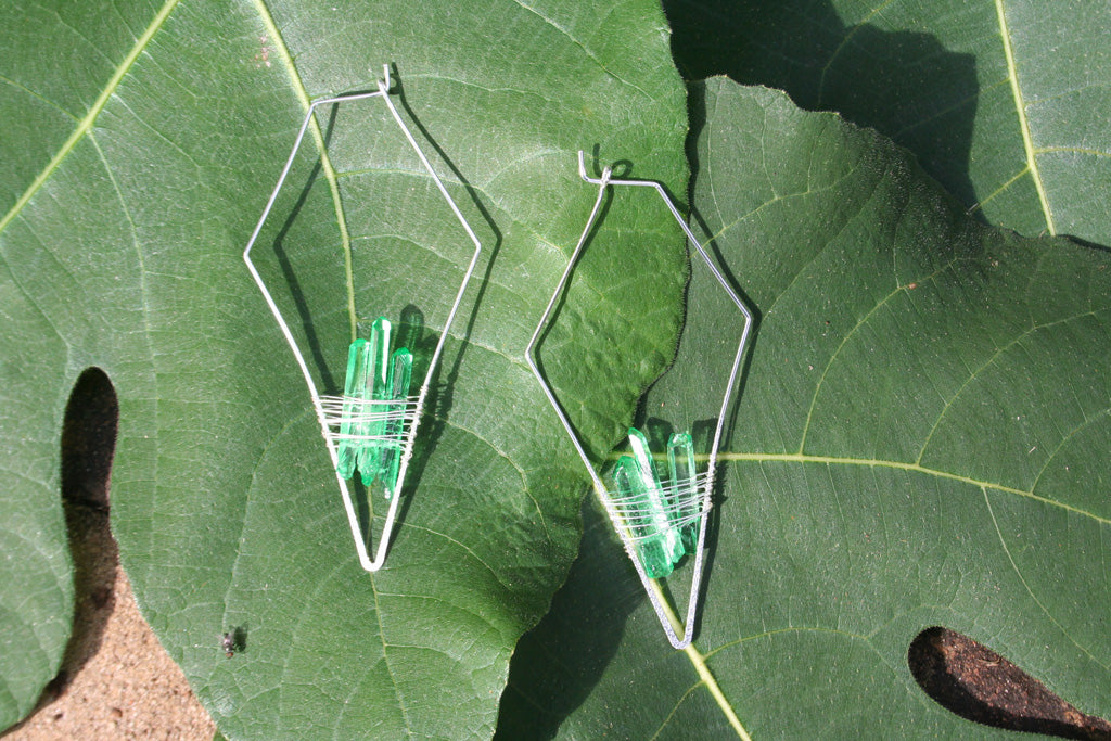 "The Evergreens" Emerald Green Quartz Earrings